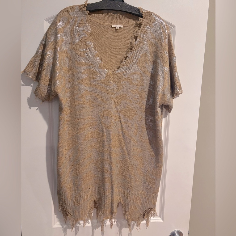 Jodifl tan/silver Embellished Blouse
